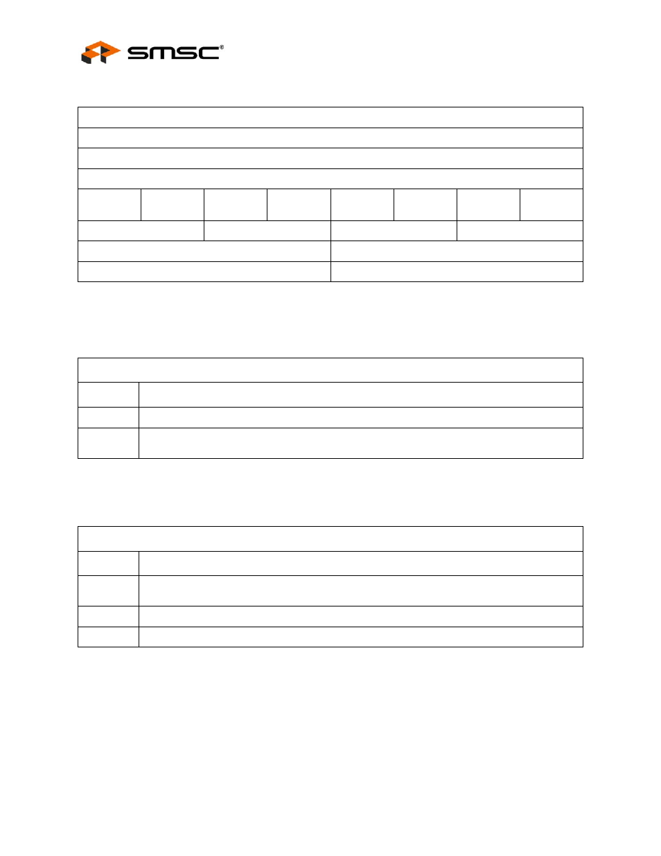 Table 9.2 wake-up frame filter register structure, Table 9.3 filter i byte mask bit definitions, Table 9.4 filter i command bit definitions | Table 9.2, Datasheet | SMSC LAN9311i User Manual | Page 118 / 460
