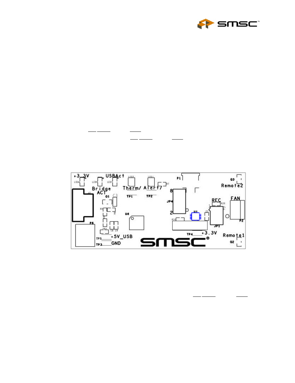 1 system requirements, 1 feature summary, 2 board layout | Figure 2.1 emc1002 board outline and silkscreen, 3 installing the evb, 2 getting started | SMSC EVB-EMC1002 User Manual | Page 3 / 8