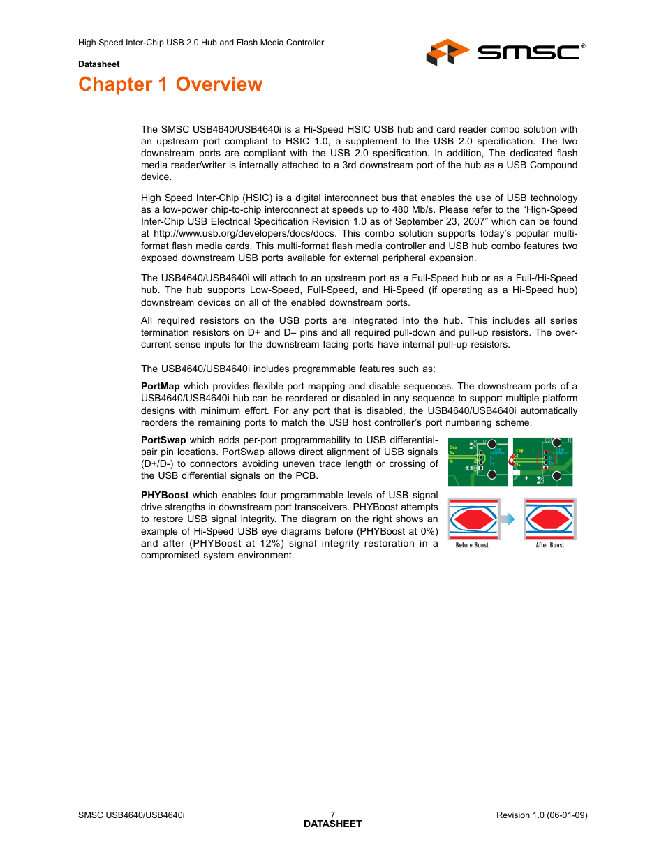 Chapter 1 overview | SMSC USB464 User Manual | Page 7 / 65