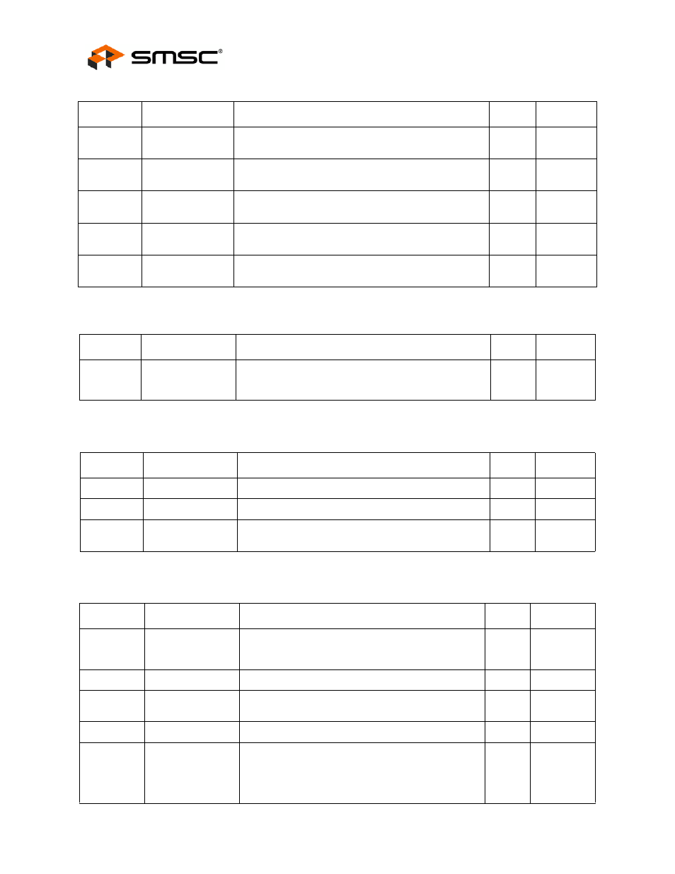 Table 5.23 register 2 - phy identifier 1, Table 5.24 register 3 - phy identifier 2, Datasheet | SMSC FlexPWR LAN8720 User Manual | Page 42 / 79