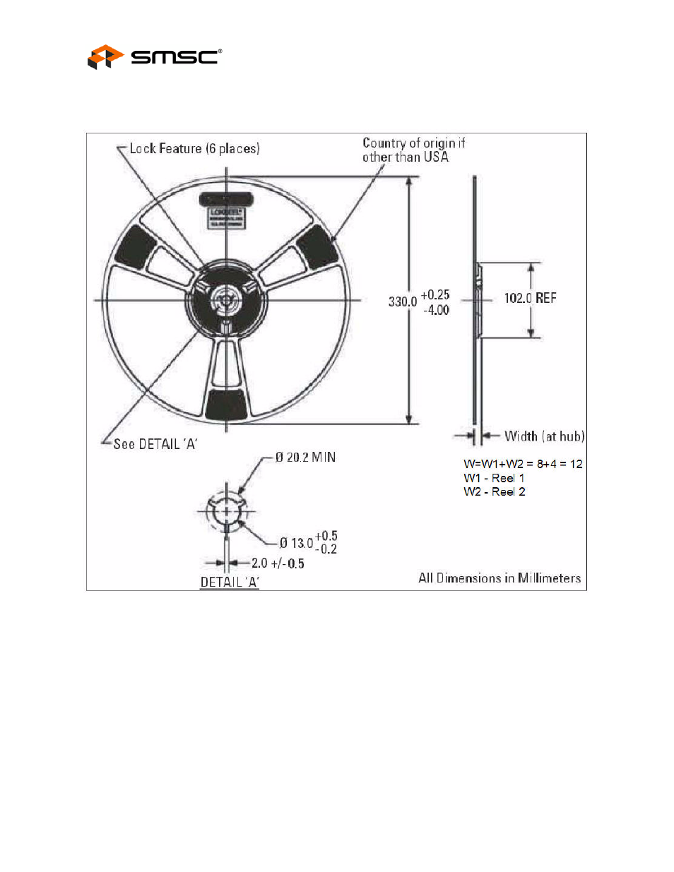 Figure 9.2 reel dimensions, Datasheet | SMSC FlexPWR LAN8720 User Manual | Page 78 / 79