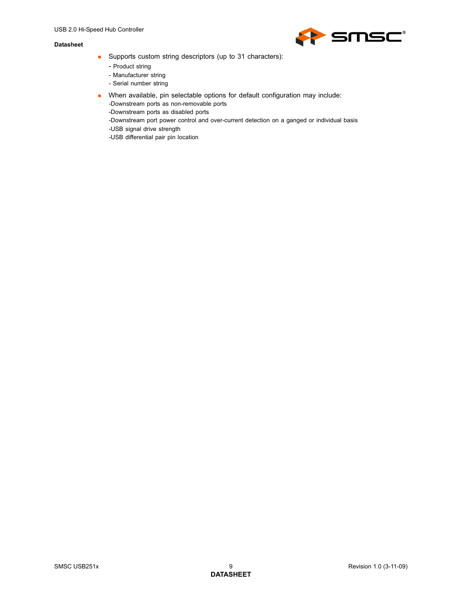 SMSC USB2513 User Manual | Page 9 / 72