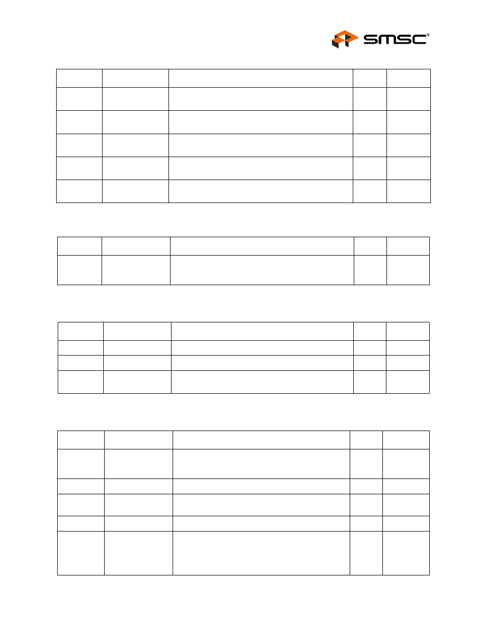 Table 5.23 register 2 - phy identifier 1, Table 5.24 register 3 - phy identifier 2, Datasheet | SMSC FlexPWR LAN8710i User Manual | Page 41 / 79