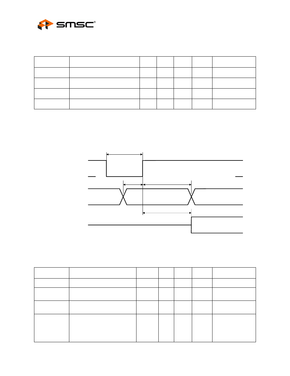 4 rmii clkin requirements, Table 6.10 rmii clkin (ref_clk) timing values, 5 reset timing | Figure 6.10 reset timing diagram, Table 6.11 reset timing values, Rmii clkin requirements, Reset timing, 4 rmii clkin requirements 6.5 reset timing, Datasheet | SMSC FlexPWR LAN8710i User Manual | Page 64 / 79