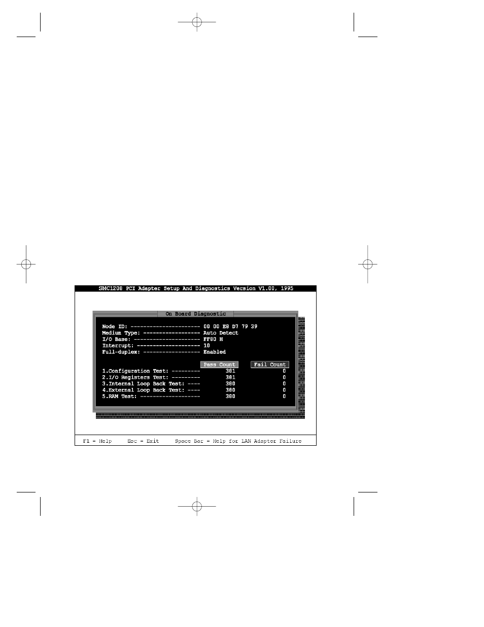 Running the diagnostics | SMSC EZ Card 10 User Manual | Page 24 / 36