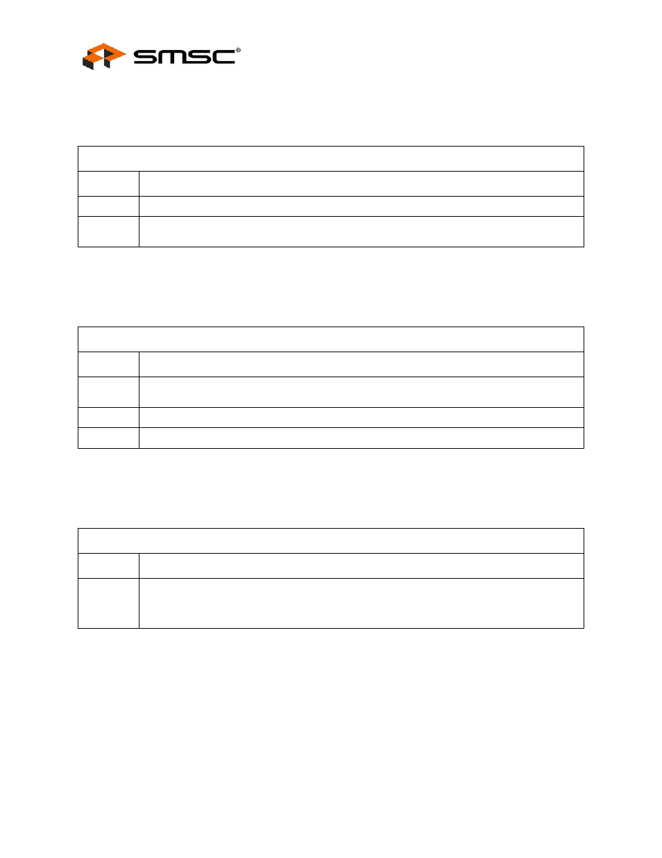 Table 3.15 filter i byte mask bit definitions, Table 3.16 filter i command bit definitions, Table 3.17 filter i offset bit definitions | Datasheet | SMSC LAN9420 User Manual | Page 58 / 169