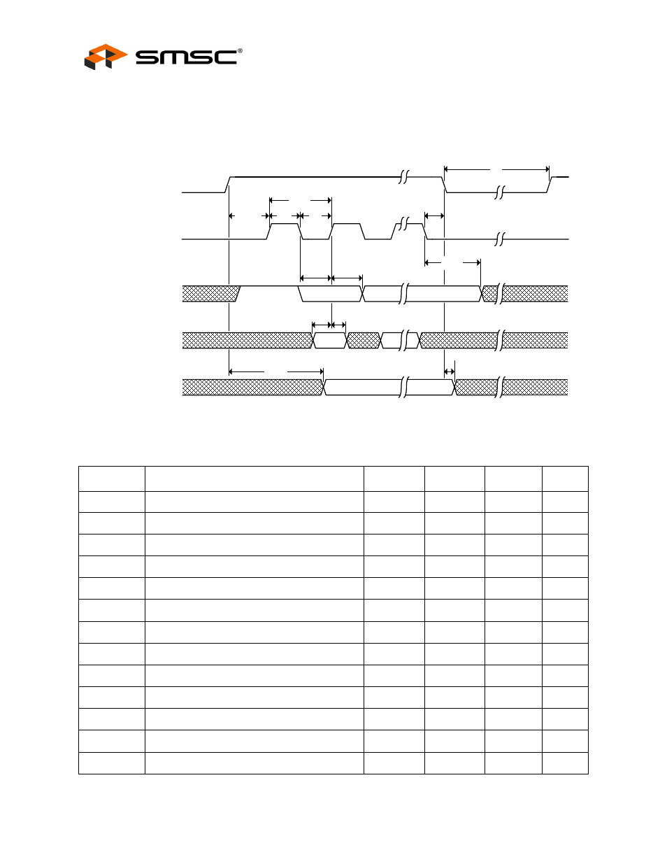 4 eeprom timing, Figure 4.4 eeprom timing, Table 4.11 eeprom timing values | Eeprom timing, Datasheet | SMSC LAN9500 User Manual | Page 36 / 43