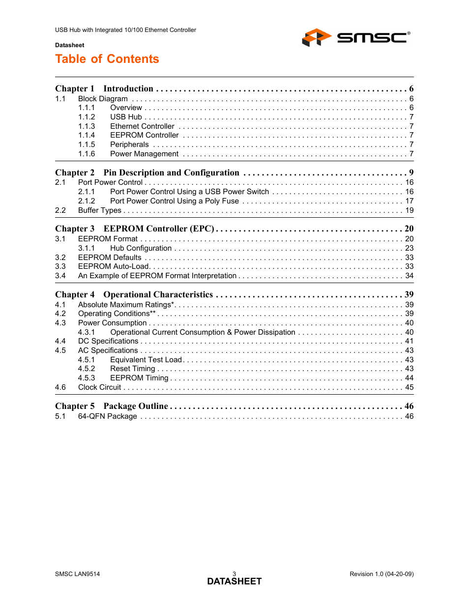 SMSC LAN9514 User Manual | Page 3 / 47