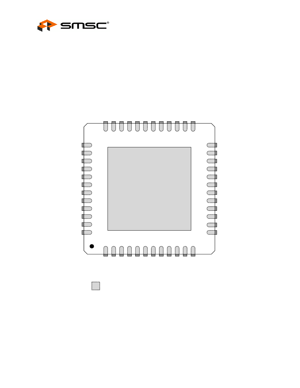 Chapter 3 pin configuration 3-port hub, Figure 3.1 3-port 48-pin qfn, Chapter 3 | Pin configuration 3-port hub, Datasheet | SMSC USB2503A User Manual | Page 8 / 43