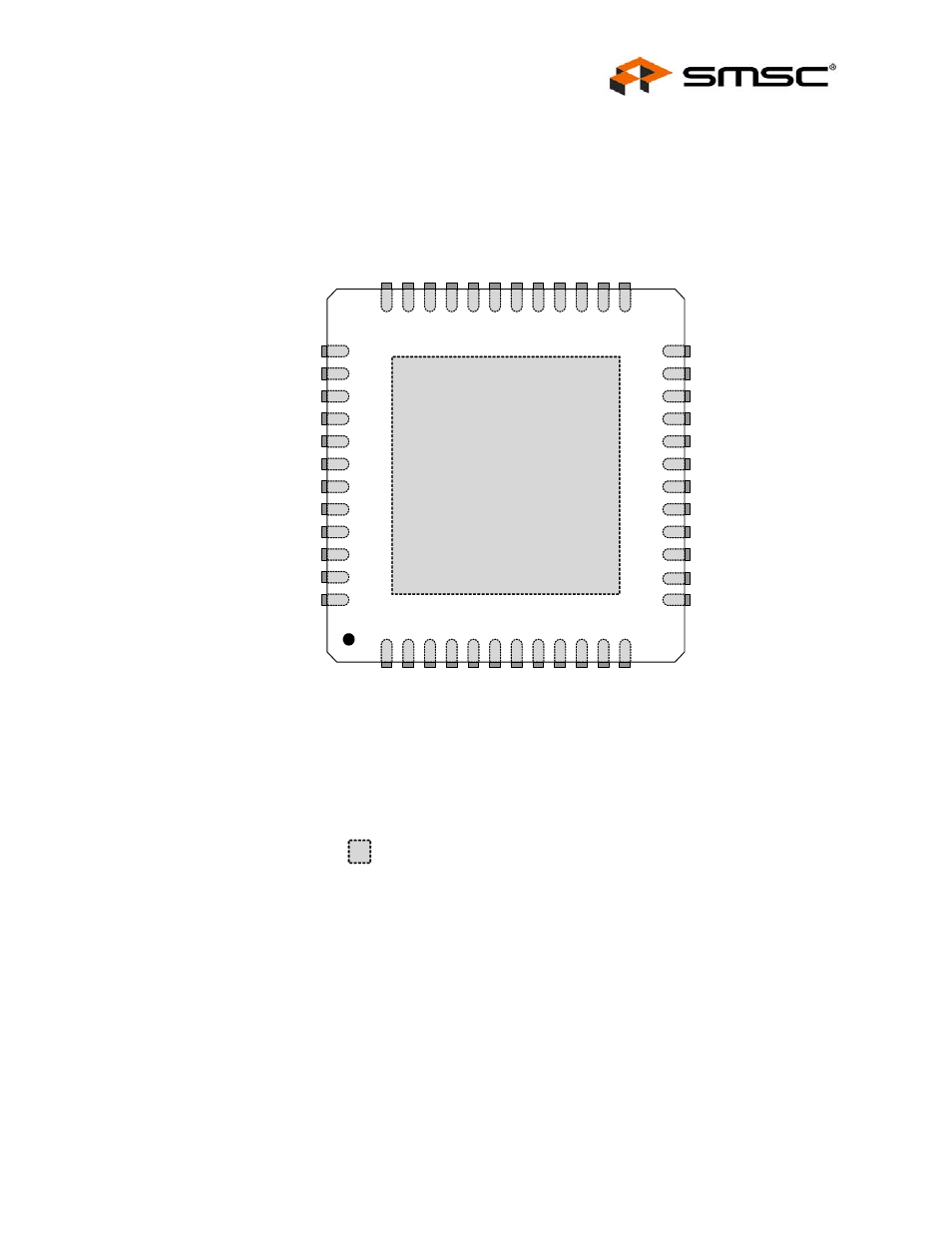 Figure 1.2 usb2514 48-pin qfn, Datasheet, Indicates pins on the bottom of the device | SMSC USB2514 User Manual | Page 7 / 49
