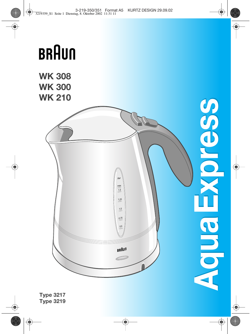 Braun WK-300 User Manual | 38 pages