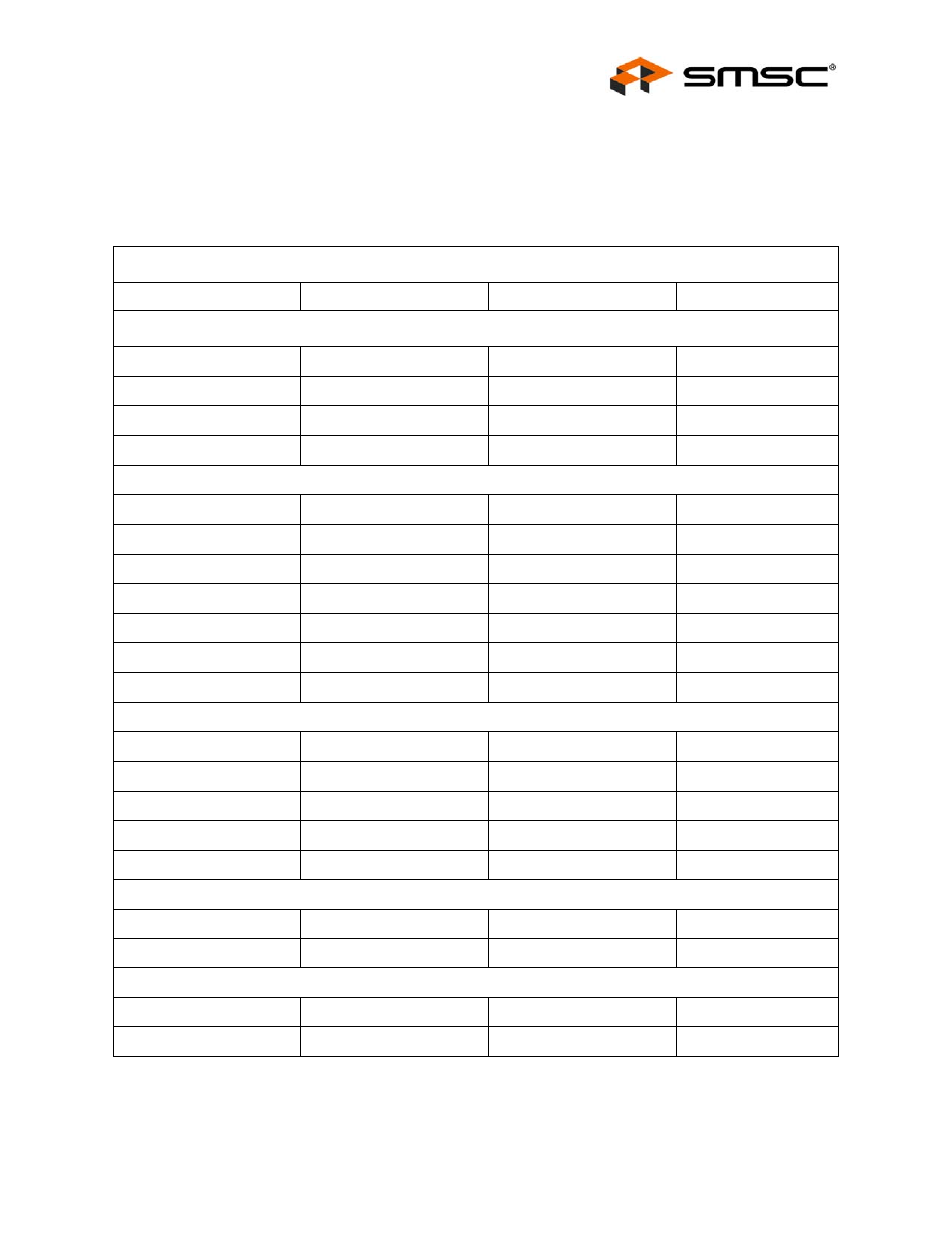 Chapter 3 pin table, 1 128-pin tqfp package, Table 3.1 usb2601/usb2602 128-pin tqfp package | Chapter 3, Pin table, Pin tqfp package, Datasheet | SMSC USB2601 User Manual | Page 9 / 29