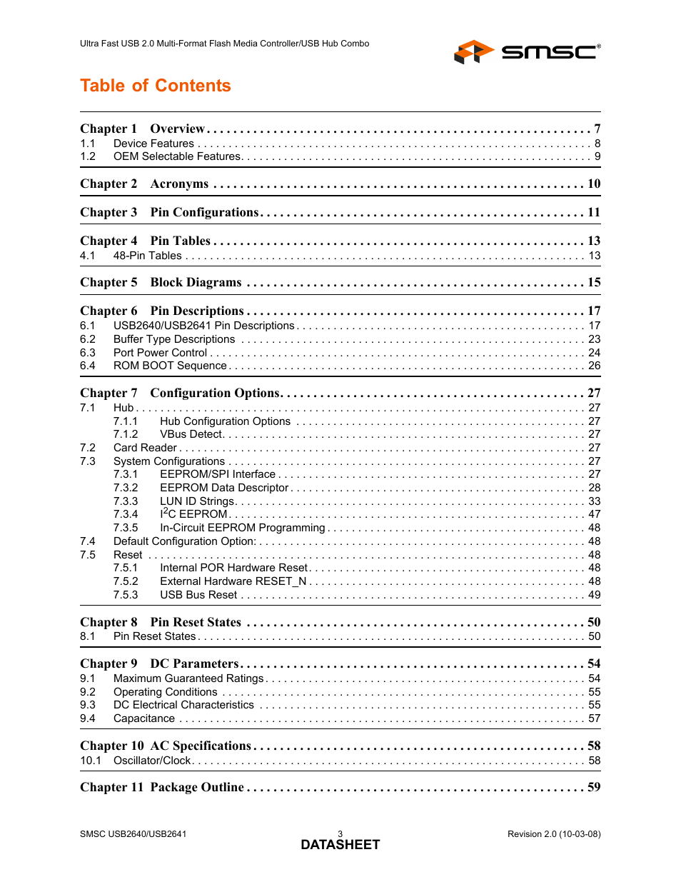 SMSC USB2640i User Manual | Page 3 / 60