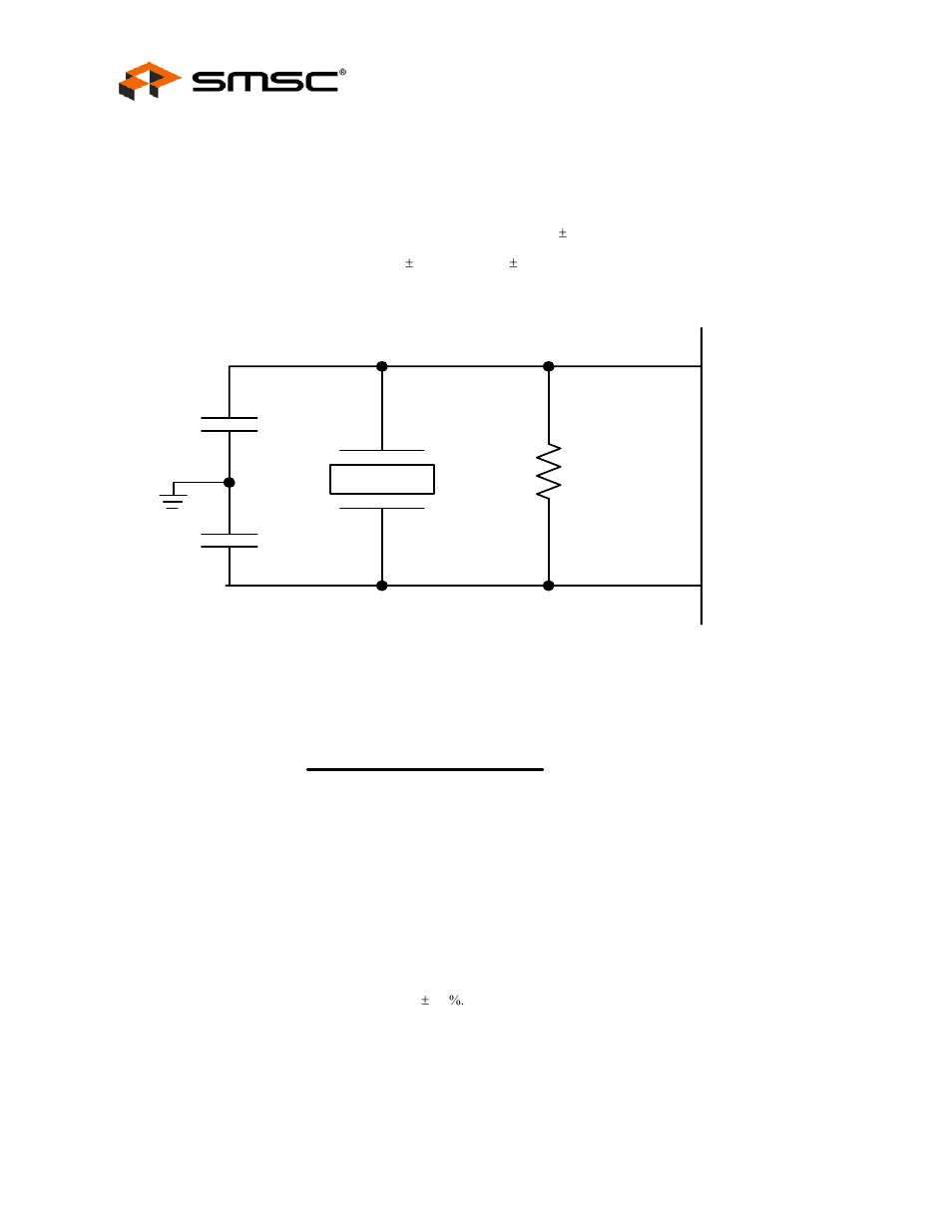 Chapter 6 ac specifications, 1 oscillator/clock, Figure 6.1 typical crystal circuit | Figure 6.2 formula to find value of c1 and c2, 1 smbus interface, 2 i2c eeprom, 3 usb 2.0, Chapter 6, Ac specifications, Oscillator/clock 6.1.1 | SMSC USB2512Ai User Manual | Page 36 / 37