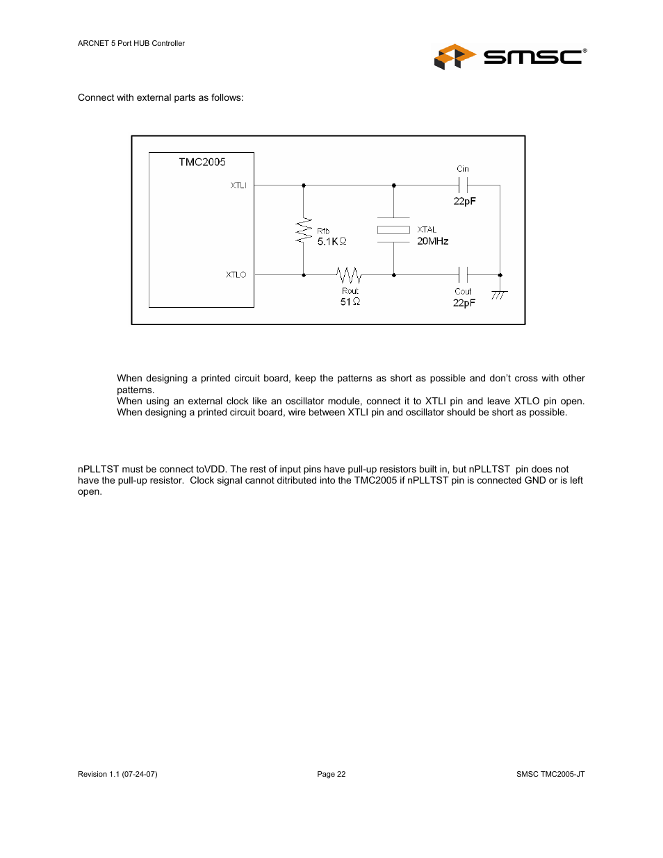 Datasheet | SMSC TMC2005-JT User Manual | Page 22 / 32