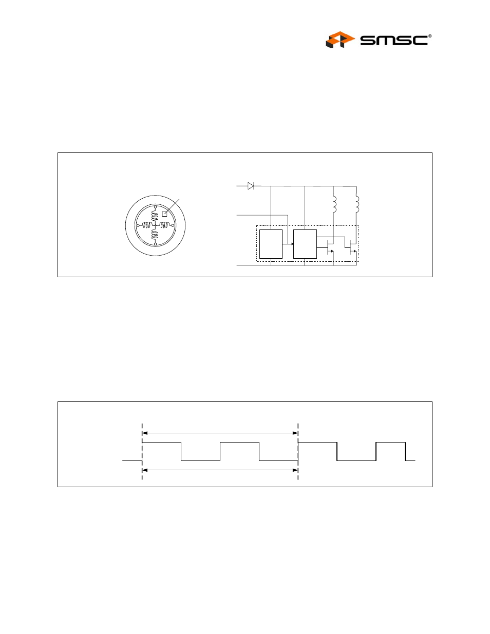 6 appendix, Figure 6.1 a typical 2-pole dc fan, Figure 6.2 output signal of a 2-pole fan | Appendix, Dc fan basics - poles, tach meter pulses and edges, 6 "appendix, For more, User manual | SMSC EMC2102 User Manual | Page 35 / 38