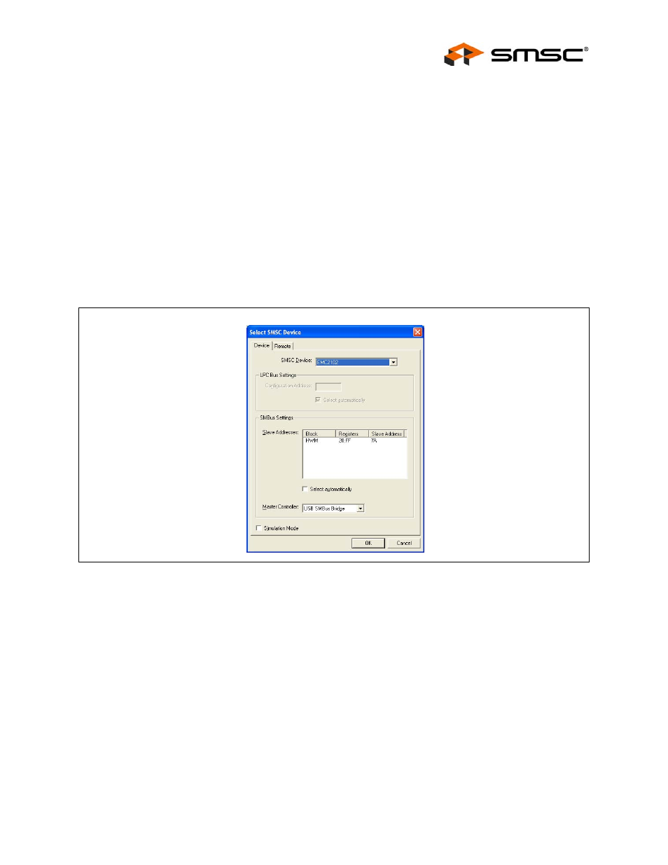 Figure 5.2 chipman device selection window, Figure 5.2, "chipman device selection, Window | Will, User manual | SMSC EMC2102 User Manual | Page 9 / 38