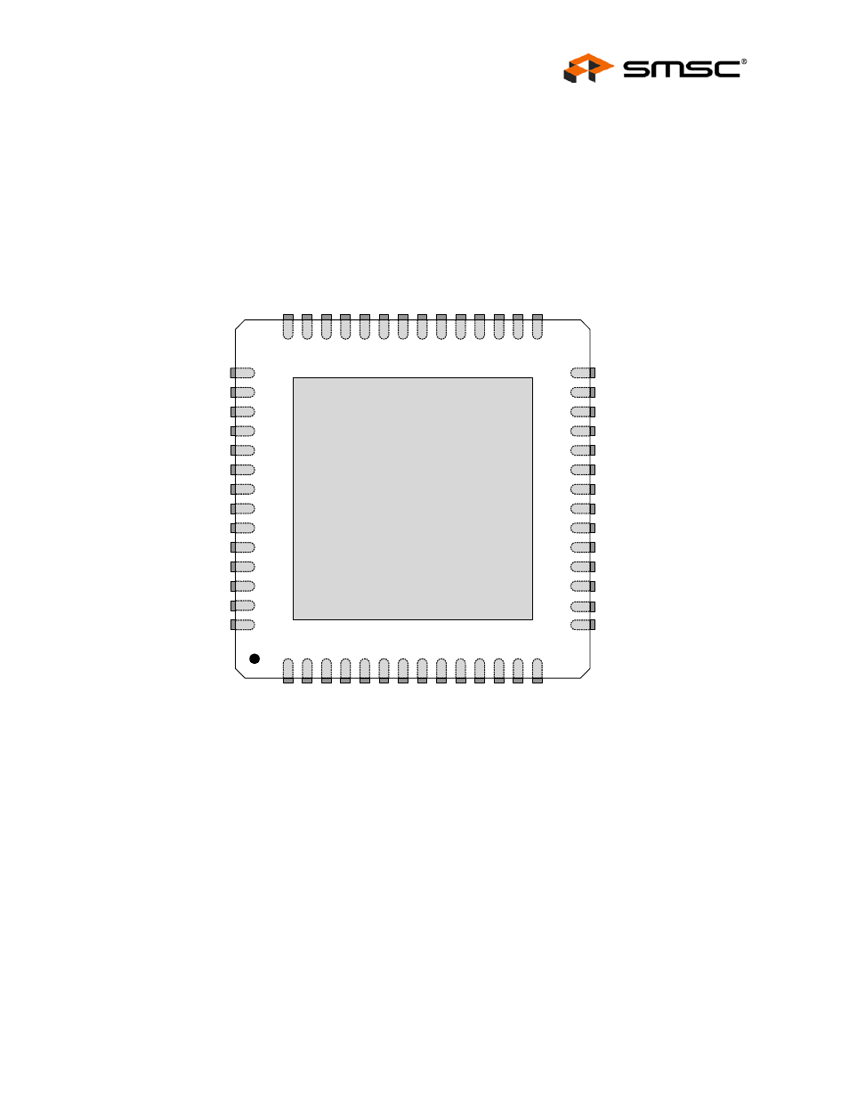 Chapter 3 pin configuration, Figure 3.1 usb2524 qfn-56, Chapter 3 | Pin configuration, Smsc usb2524, Datasheet, Top view qfn-56) | SMSC USB2524 User Manual | Page 11 / 57