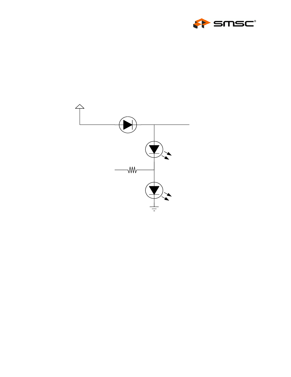 3 host ownership and port speed led indication, Figure 8.1 dual color led implementation example, Host ownership and port speed led indication | Host ownership and, For description), Datasheet | SMSC USB2524 User Manual | Page 45 / 57