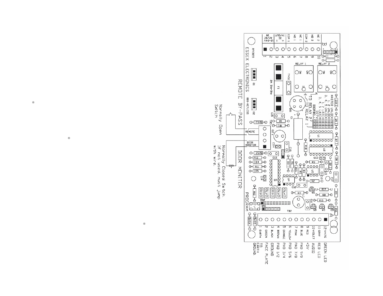 Appendix a – circuit board layout | Essex Electronics KE-265 User Manual | Page 13 / 14