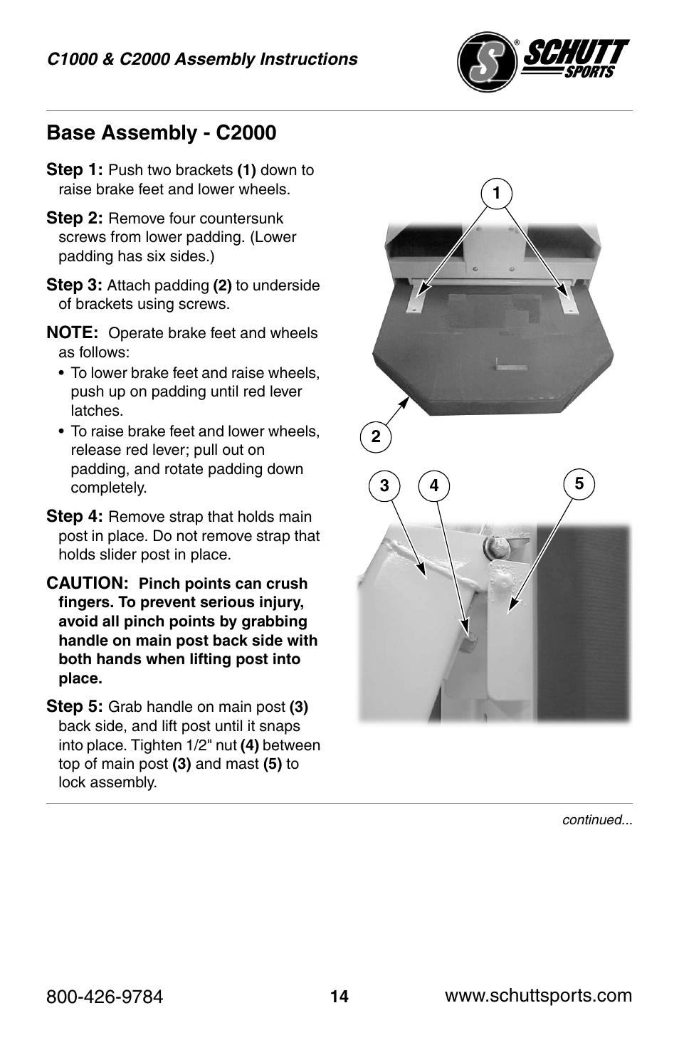 Base assembly - c2000 | Schutt Sports C2000 User Manual | Page 14 / 20