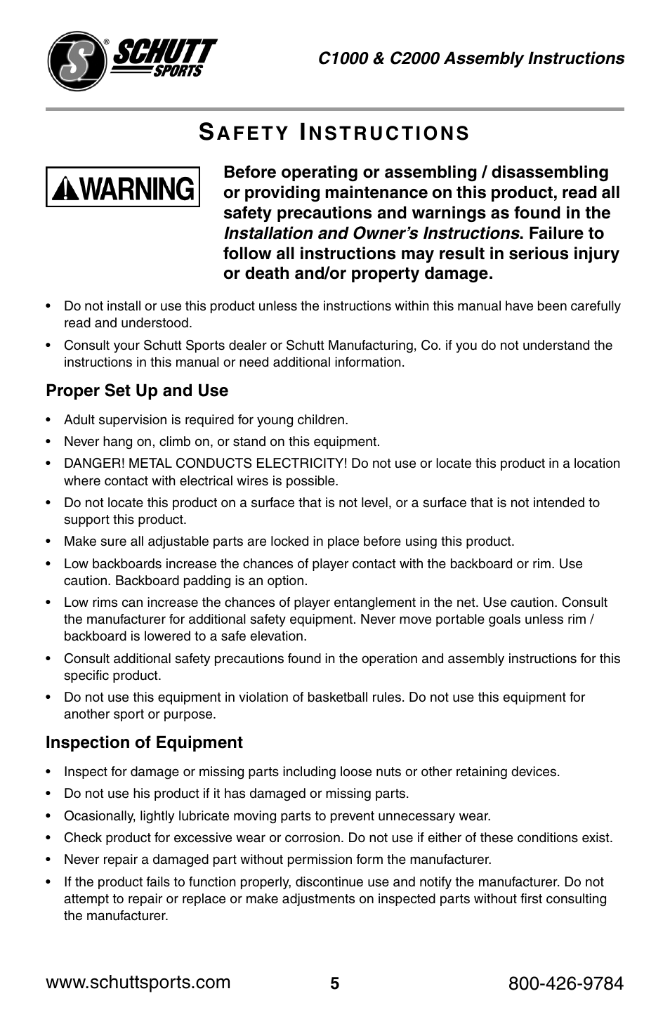 Schutt Sports C2000 User Manual | Page 5 / 20