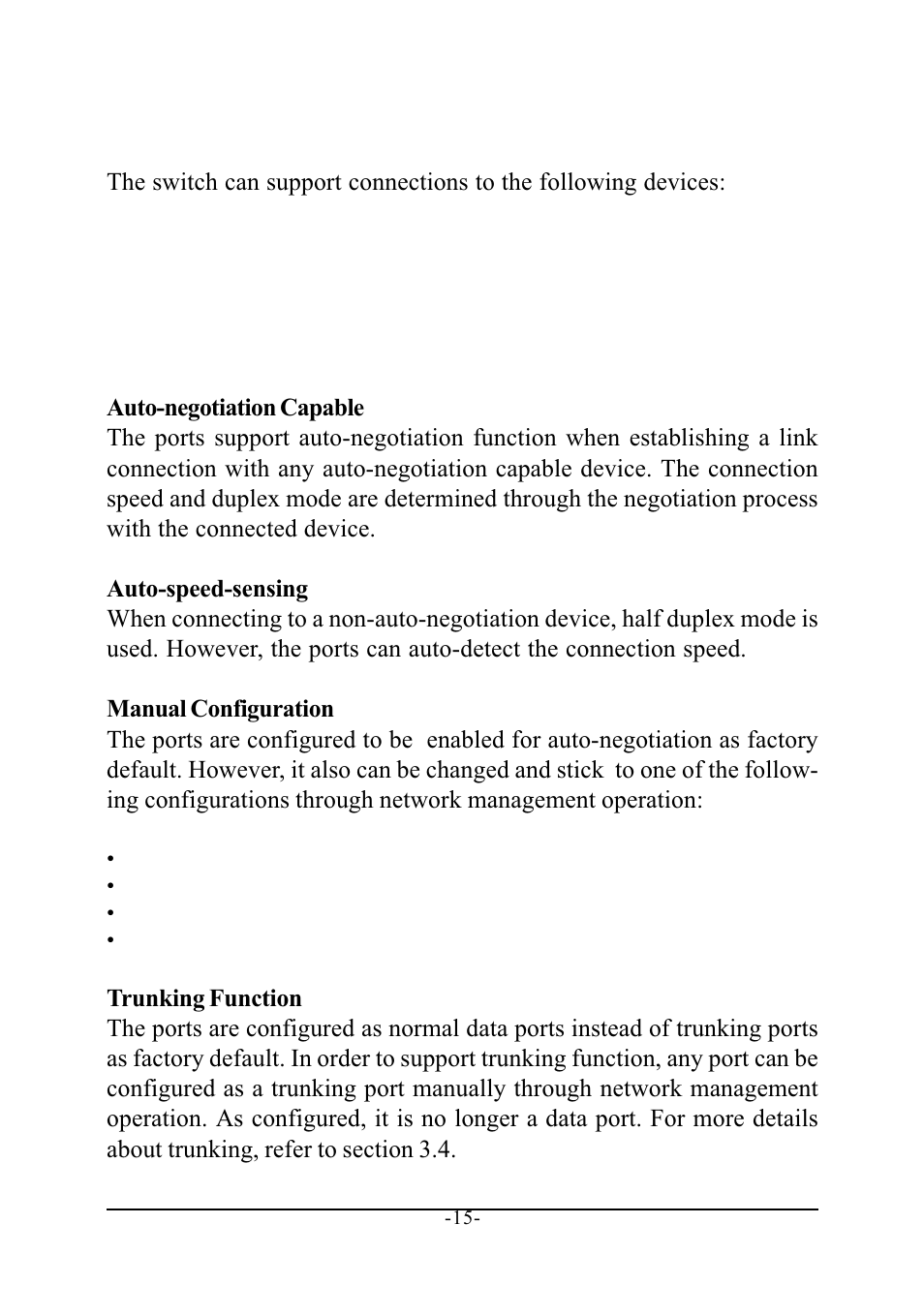 2 10/100base-tx fast ethernet ports | KTI Networks 10/100 FAST ETHERNET MANAGED KS-801 User Manual | Page 15 / 29
