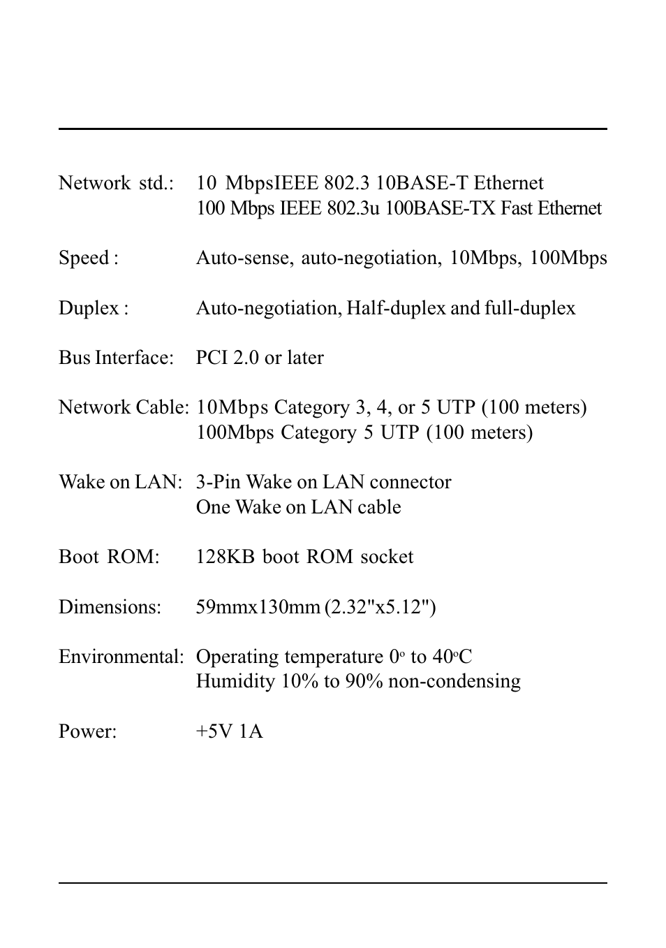 Appendix, A1. specifications | KTI Networks KF221TX/3 User Manual | Page 21 / 23