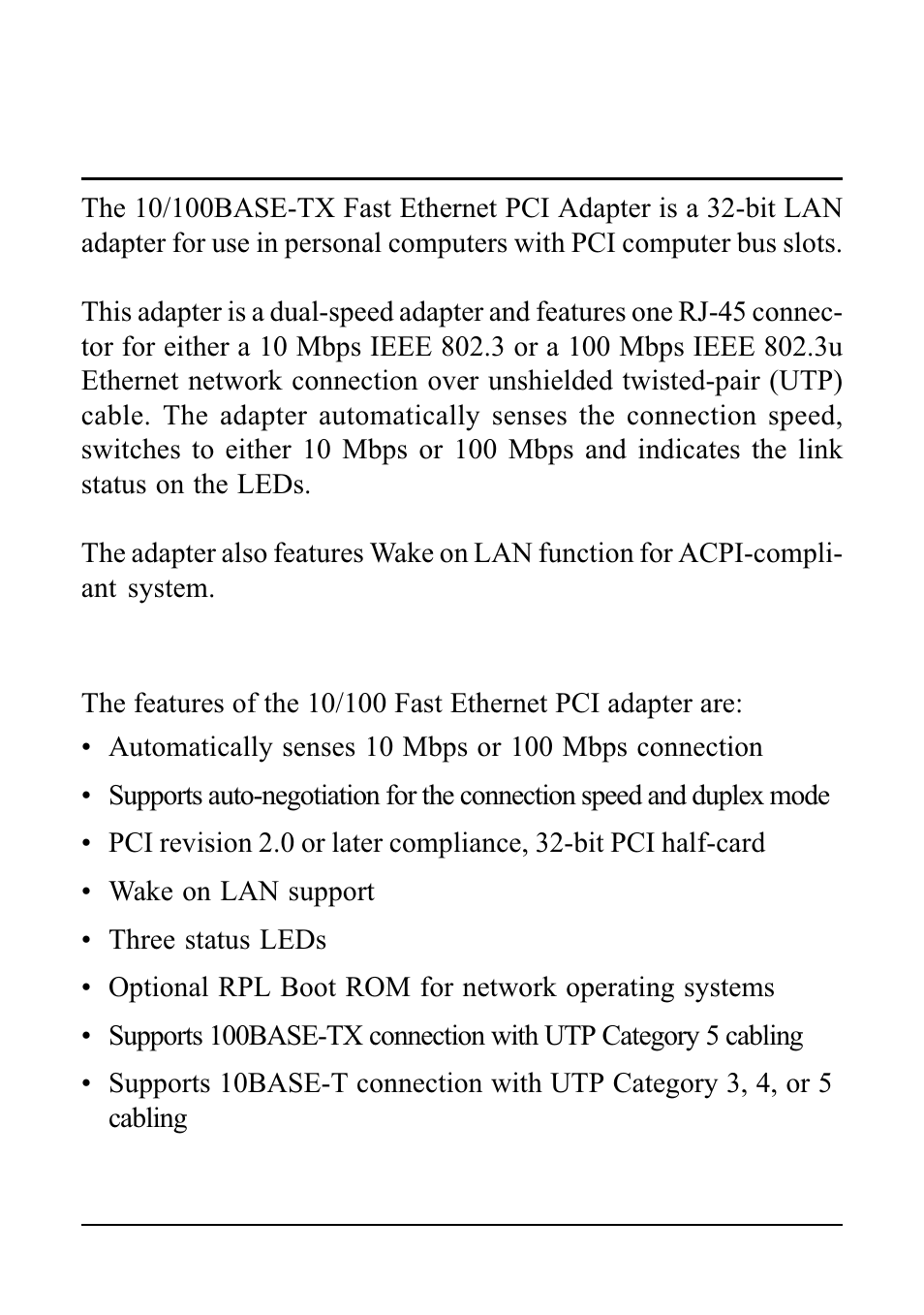 Introduction, 1 adapter features | KTI Networks KF221TX/3 User Manual | Page 5 / 23