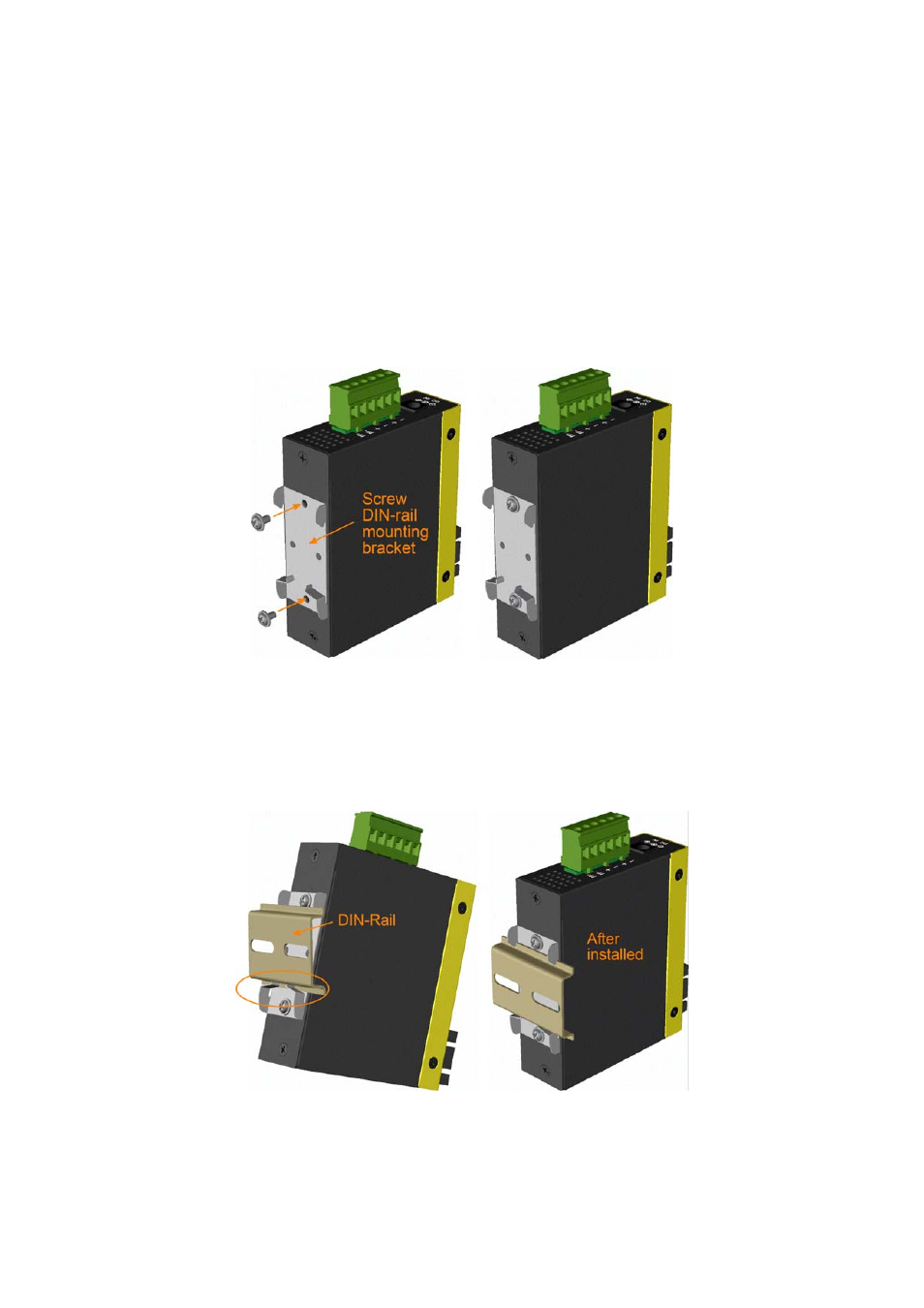 3 din-rail mounting | KTI Networks KSD-103-A Series User Manual | Page 11 / 20