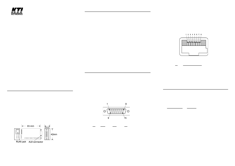 KTI Networks KT-10T User Manual | 2 pages