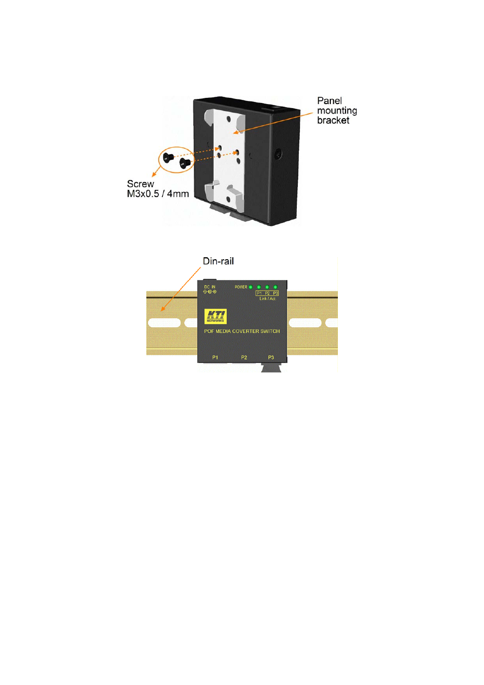 5 din-rail mounting | KTI Networks KCD-303P-A1 User Manual | Page 12 / 18