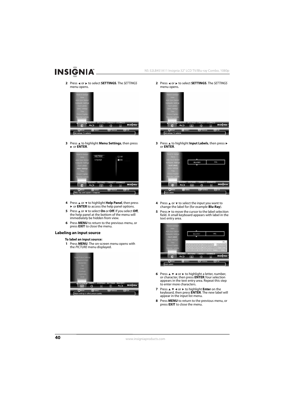 Labeling an input source | KTI Networks NS-32LB451A11 User Manual | Page 46 / 88