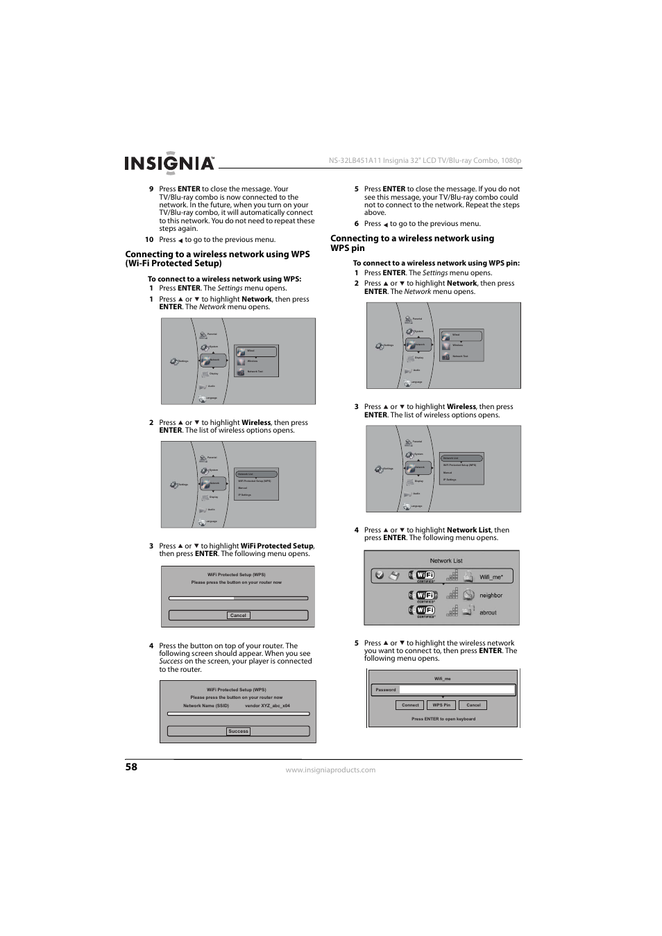 Connecting to a wireless network using wps pin | KTI Networks NS-32LB451A11 User Manual | Page 64 / 88