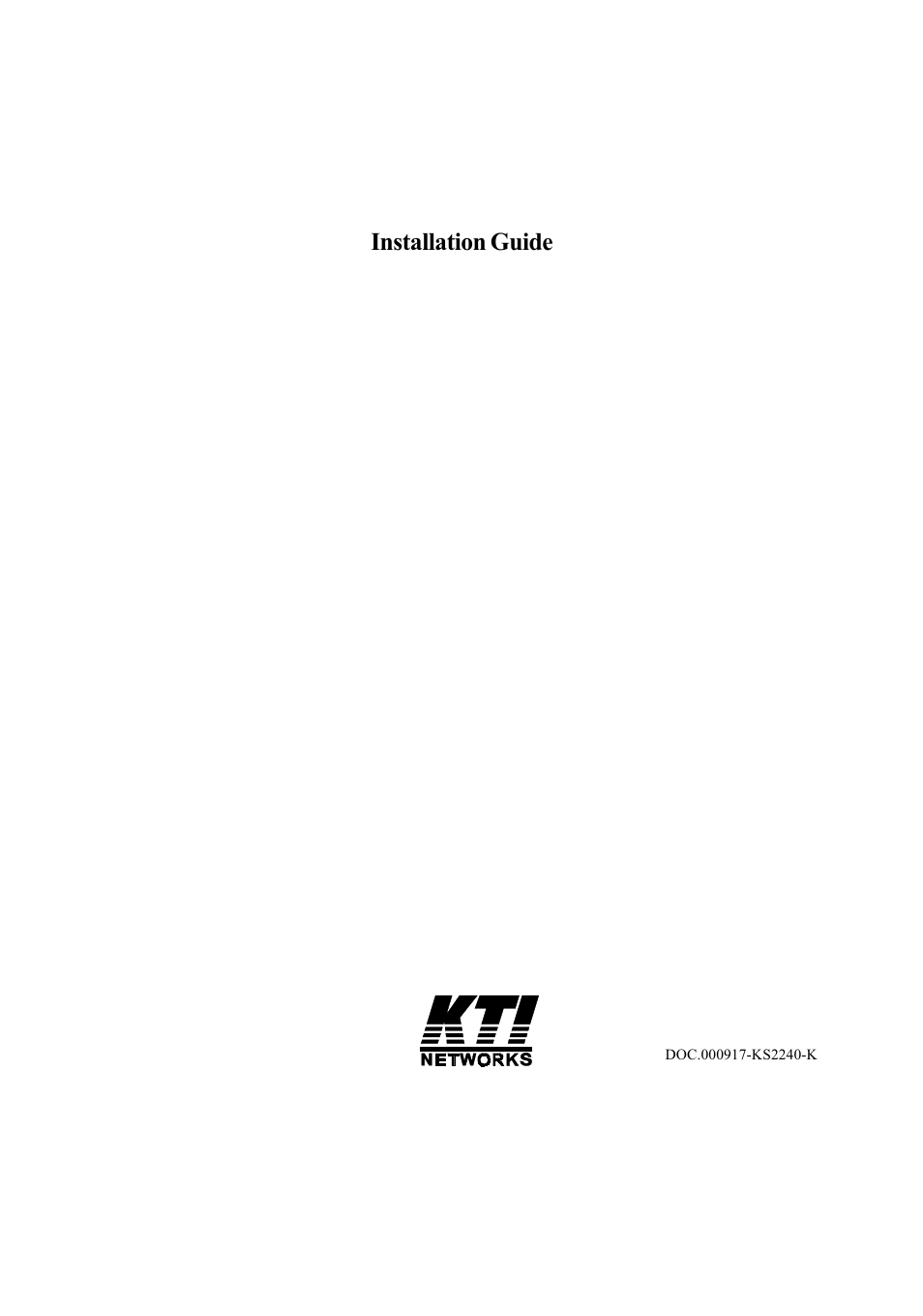KTI Networks KS-2240 User Manual | 30 pages