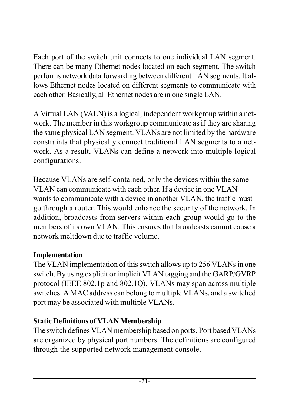 5 virtual lan (vlan) | KTI Networks KS-2240 User Manual | Page 21 / 30