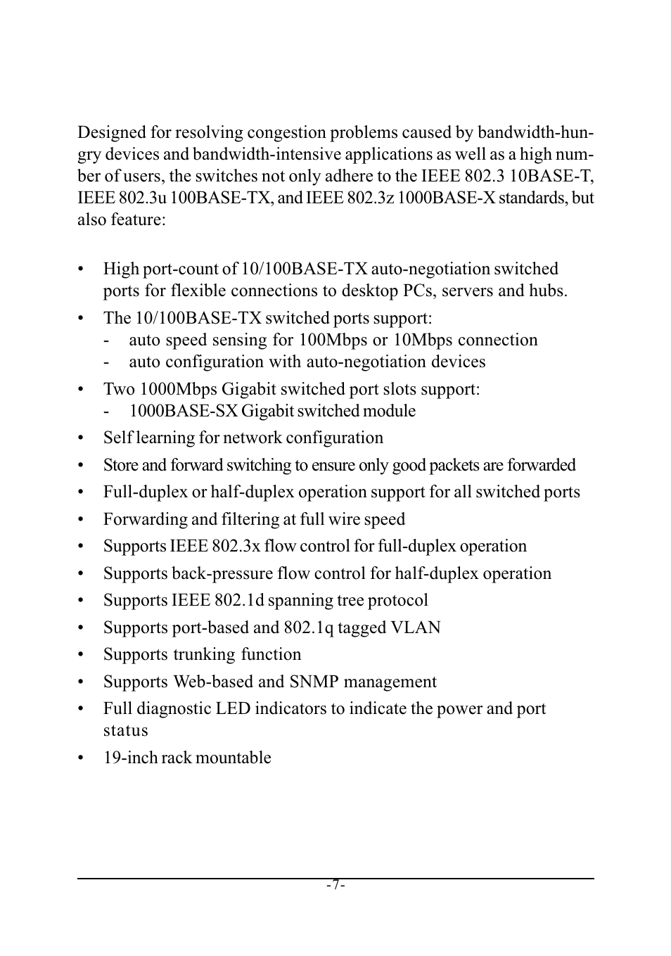 1 features | KTI Networks KS-2240 User Manual | Page 7 / 30