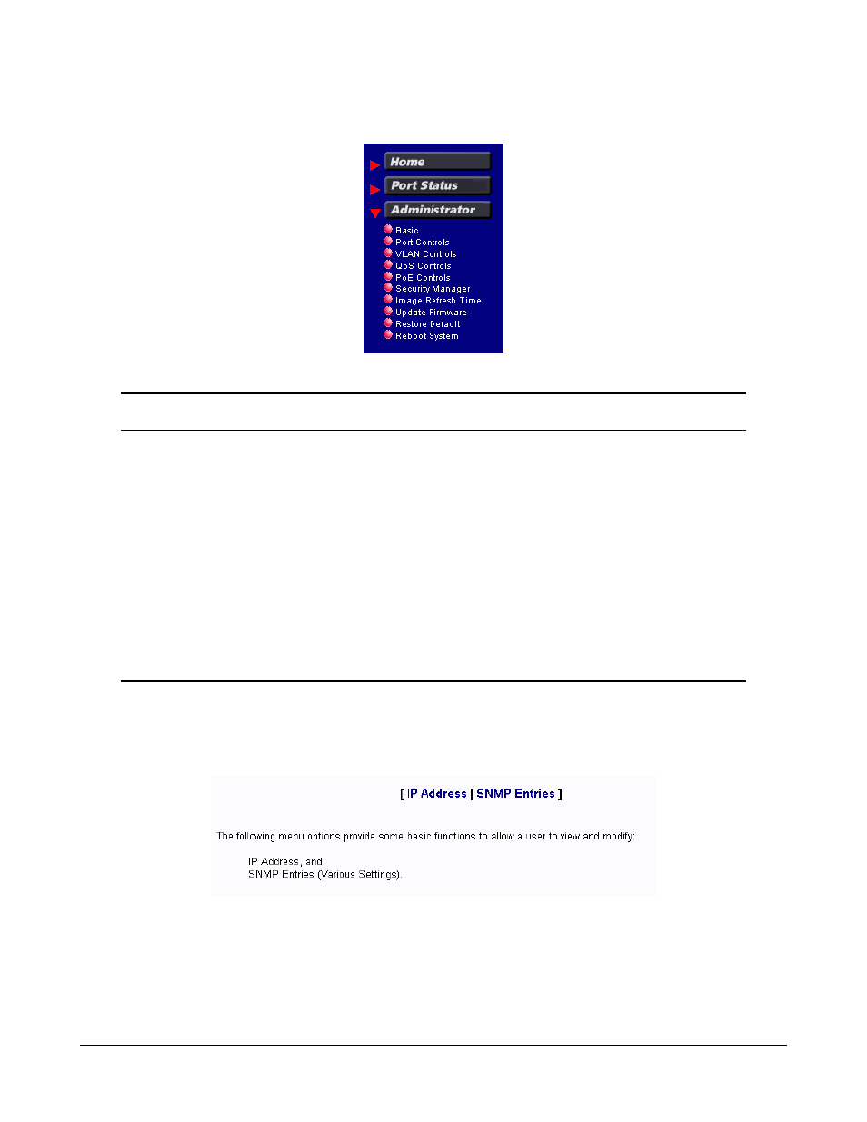 4 administrator, 1 basic menu | KTI Networks KSD-800M User Manual | Page 49 / 65