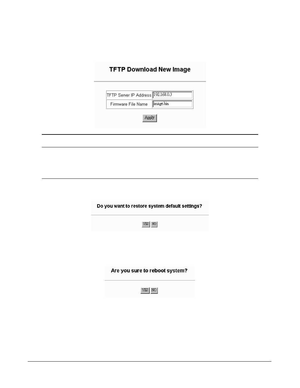 7 update firmware, 8 restore default, 9 reboot system | KTI Networks KSD-800M User Manual | Page 62 / 65