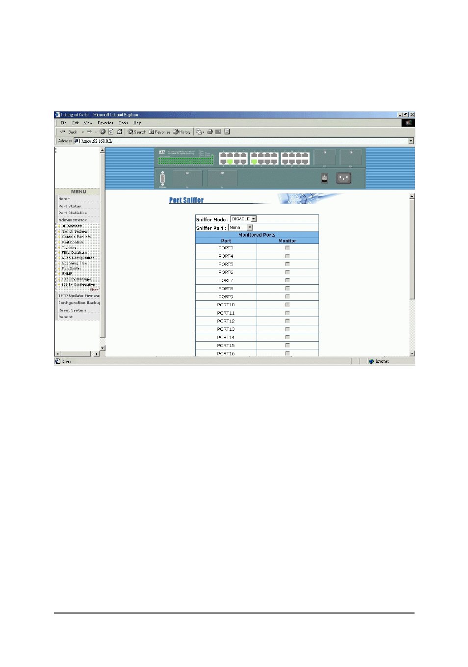 9 port sniffer | KTI Networks KS-2260 User Manual | Page 135 / 153
