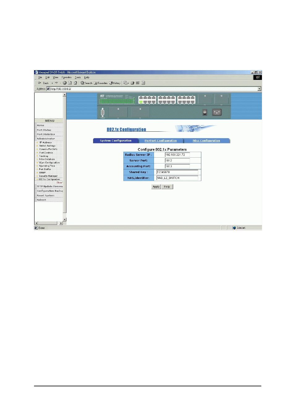 12 802.1x configuration | KTI Networks KS-2260 User Manual | Page 140 / 153