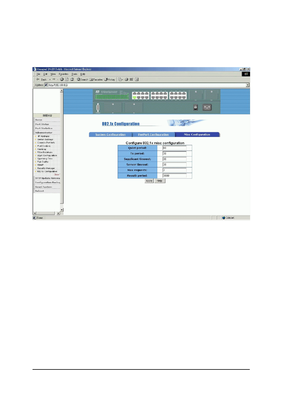 2 802.1x misc configuration | KTI Networks KS-2260 User Manual | Page 143 / 153