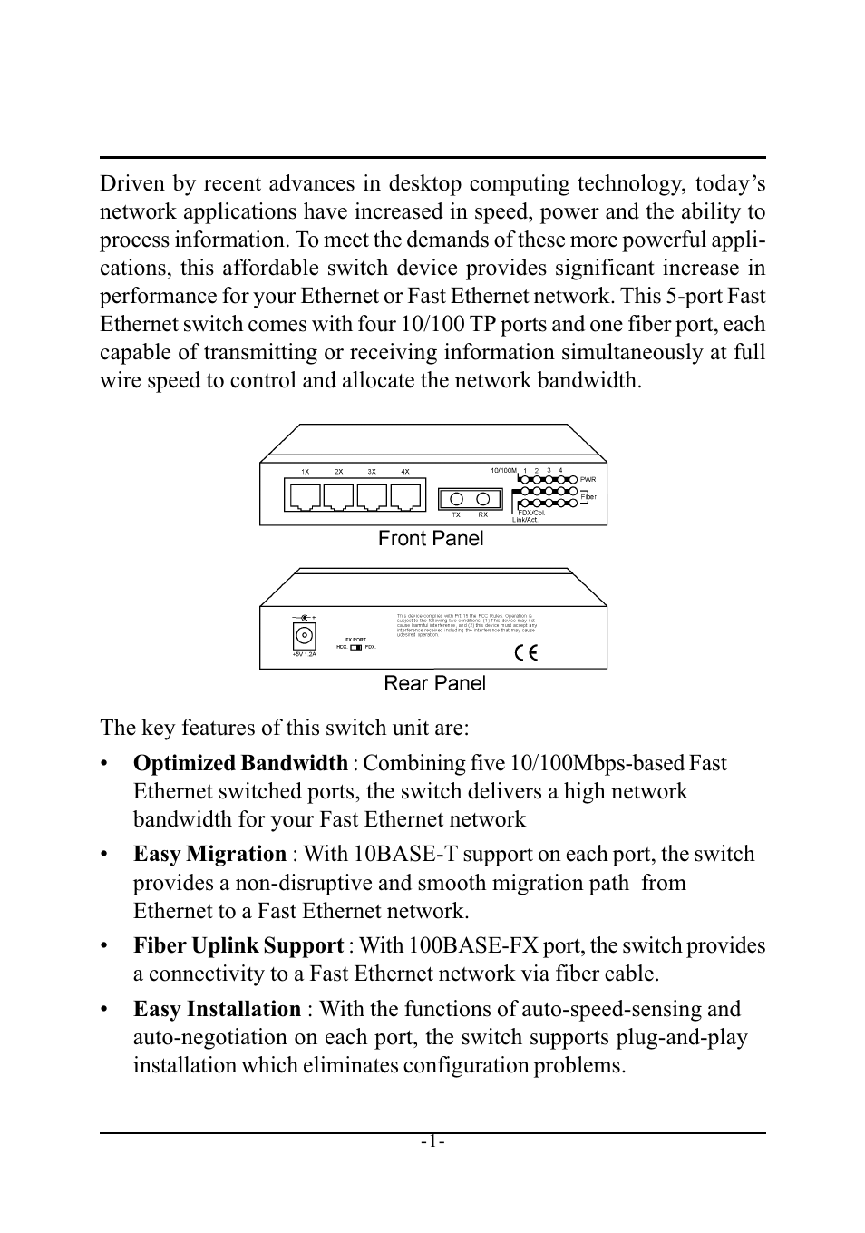 Introduction | KTI Networks KS-115F Series User Manual | Page 5 / 15