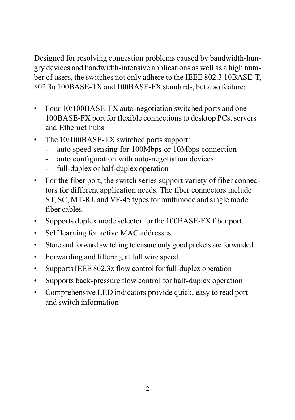 1 features | KTI Networks KS-115F Series User Manual | Page 6 / 15
