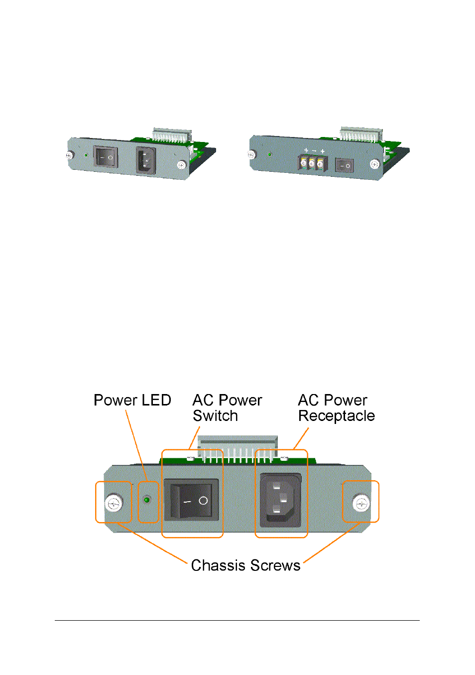 3 power chassis modules | KTI Networks Modular Media Converter Center System KC-1300 User Manual | Page 16 / 63