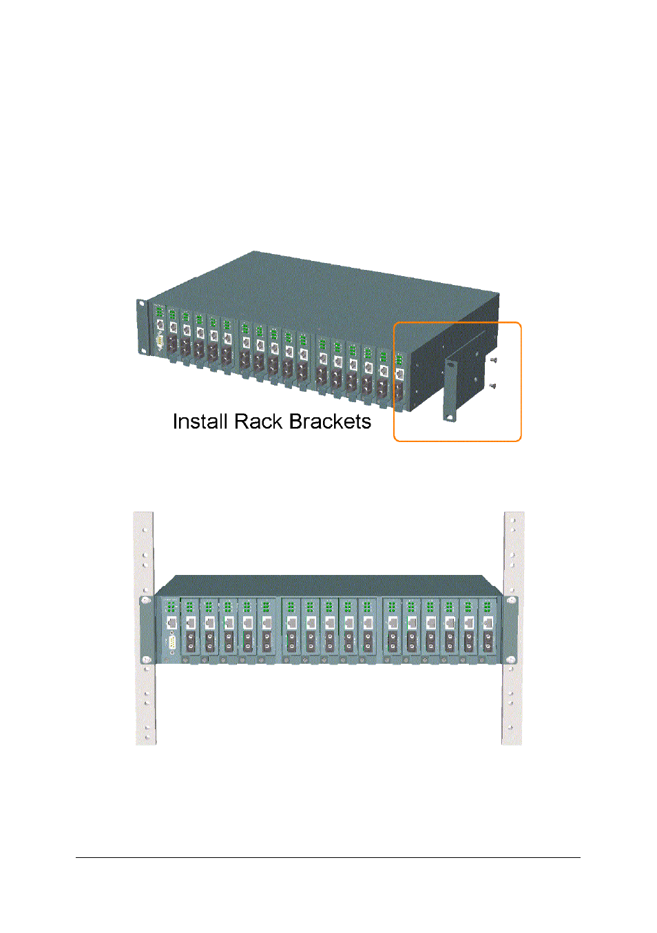 3 rack mounting | KTI Networks Modular Media Converter Center System KC-1300 User Manual | Page 22 / 63