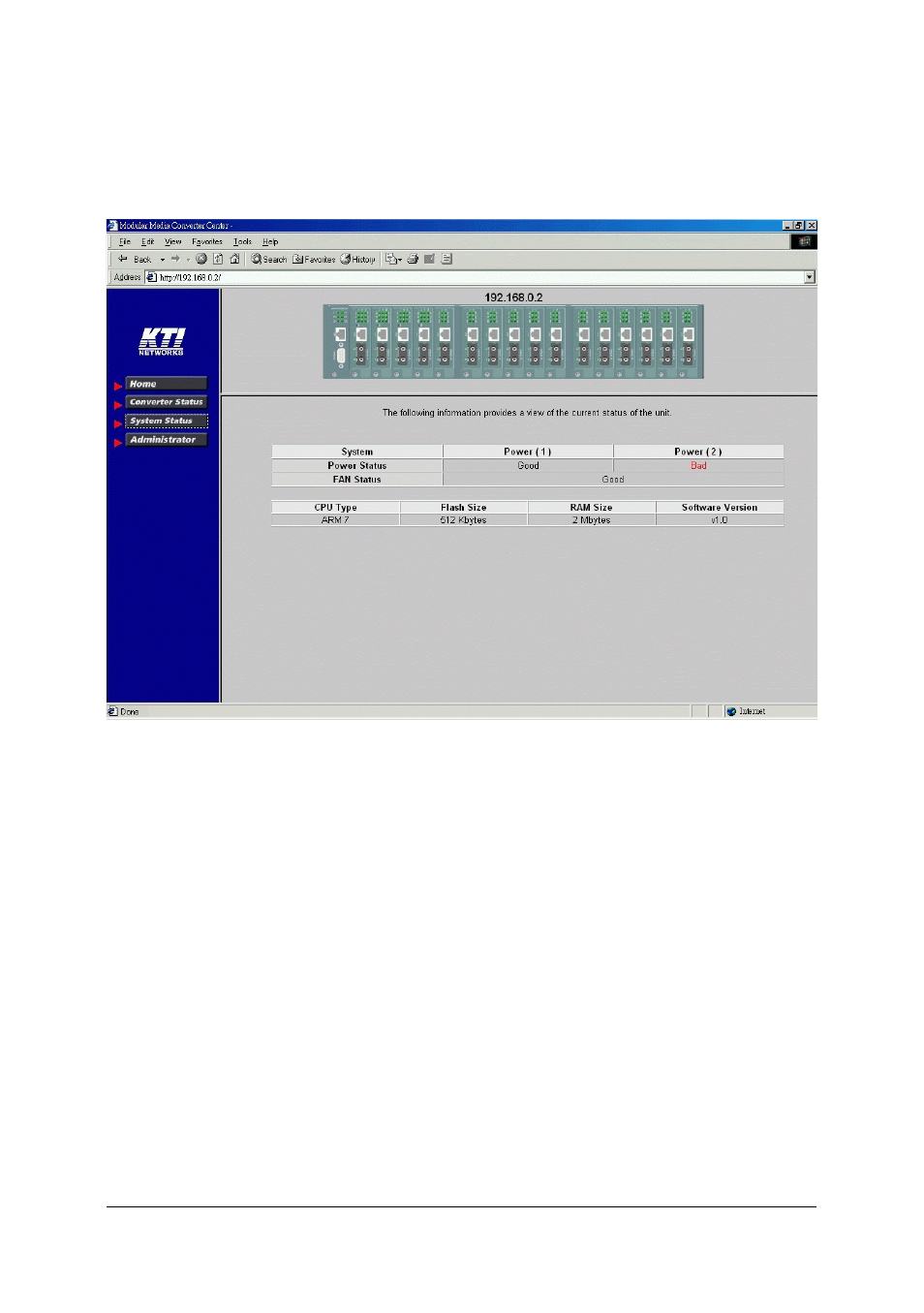 4 system status | KTI Networks Modular Media Converter Center System KC-1300 User Manual | Page 50 / 63