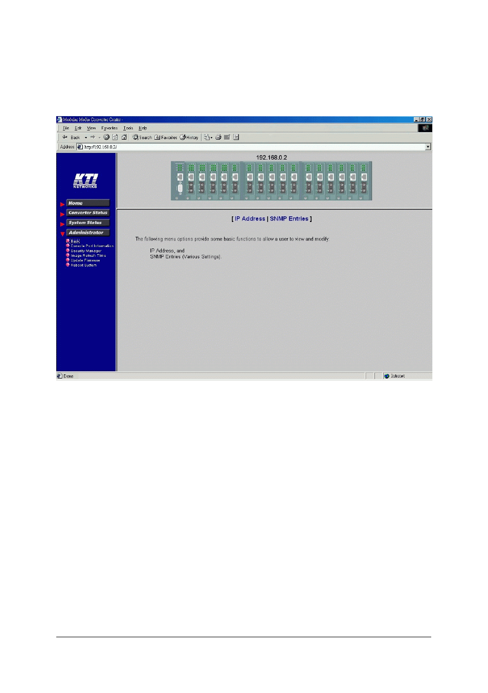 5 administrator menu | KTI Networks Modular Media Converter Center System KC-1300 User Manual | Page 51 / 63
