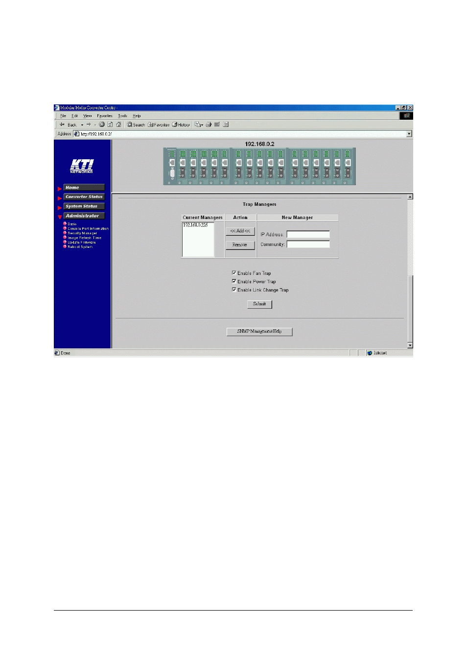 KTI Networks Modular Media Converter Center System KC-1300 User Manual | Page 56 / 63