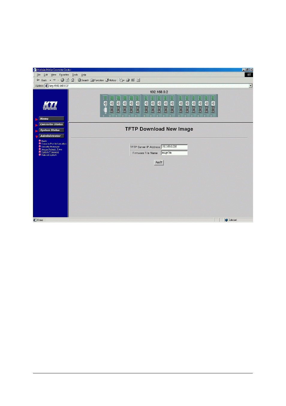 5 update firmware | KTI Networks Modular Media Converter Center System KC-1300 User Manual | Page 60 / 63